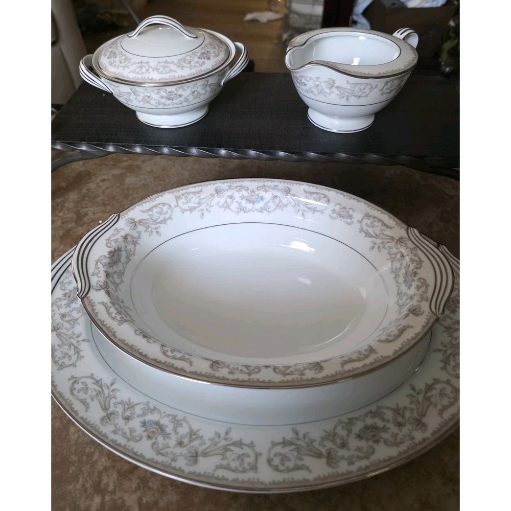 Noritake China Westbrook 5907 Serving‎ Set  Platter, Bowl, Sugar, Creamer  1950s - Picture 4 of 13